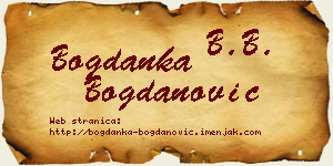 Bogdanka Bogdanović vizit kartica